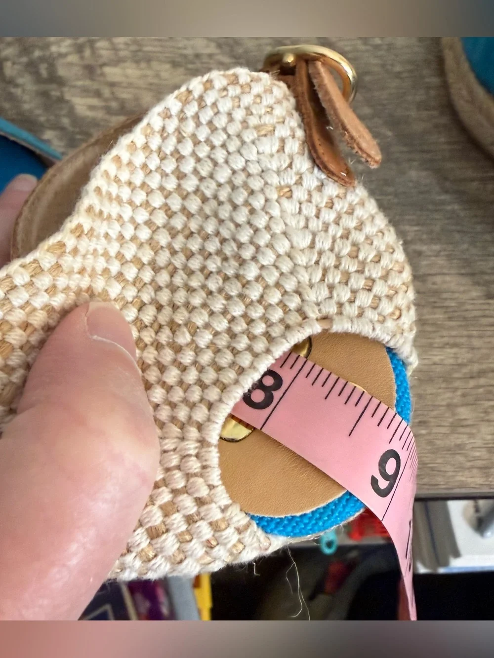 Kanna Wedge Espadrilles Blue Suede Women’s US Sz 6 Made in Spain Resort vacation